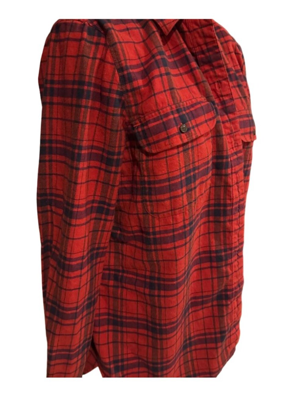 Madewell Flannel Ex-Boyfriend Shirt in Women's Large, Navy & Red Plaid - Picture 2 of 5